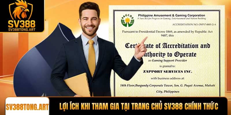 Lợi ích khi tham gia tại trang chủ SV388 chính thức